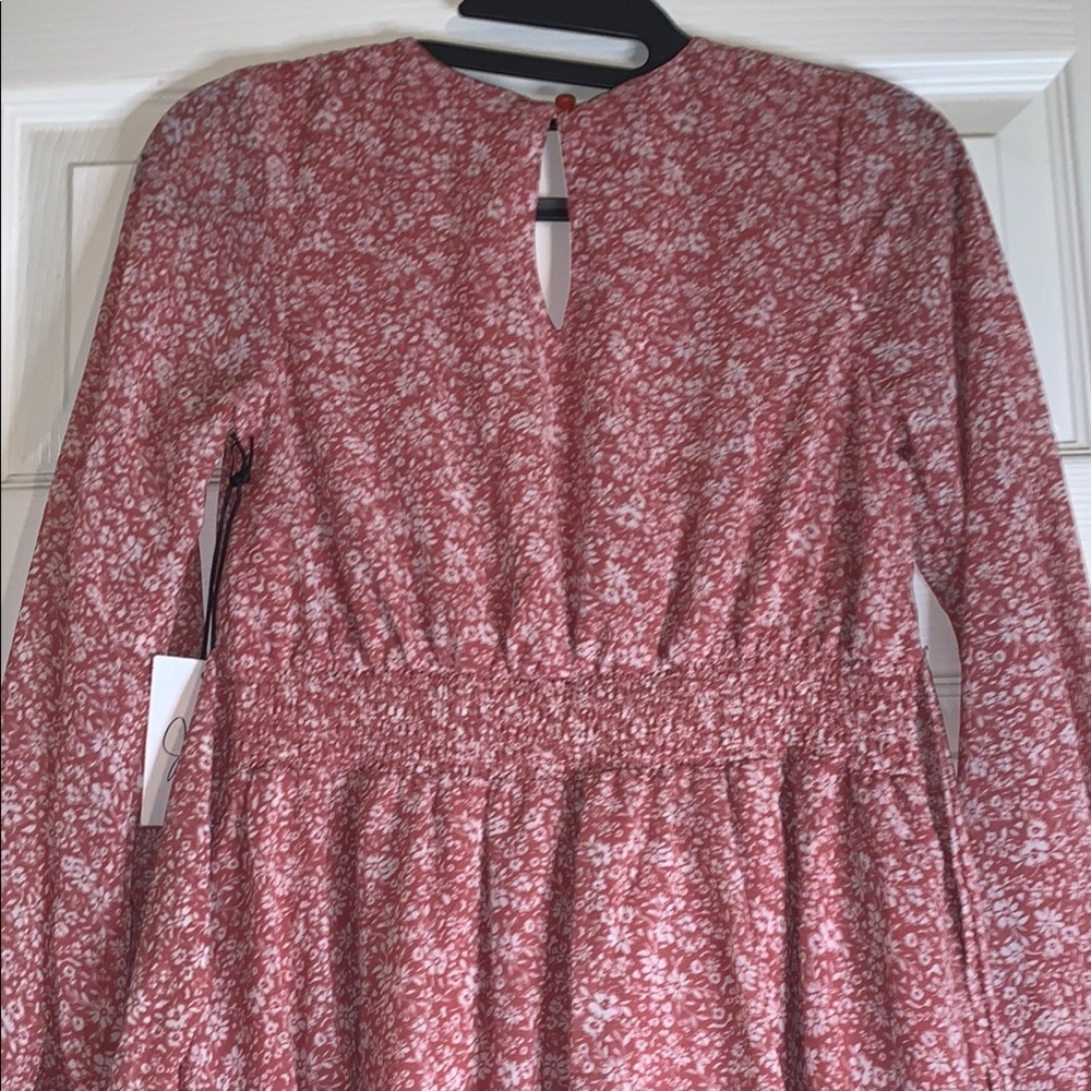 Floral V-Neck Red Dress - Picture 6 of 12
